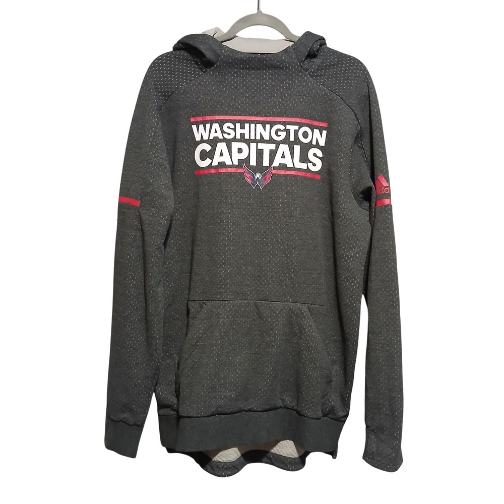 Adidas Washington Capitals NHL‎ Hoodie Mens Large Gray Pullover Sweatshirt